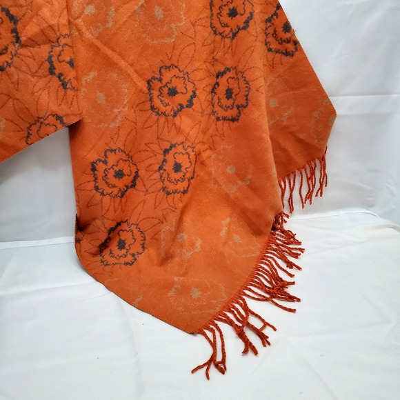 Pretty Persuasion●Beautifully Soft Autumn-Fall Floral Orange/Brown Scarf Or Wrap - Picture 1 of 6